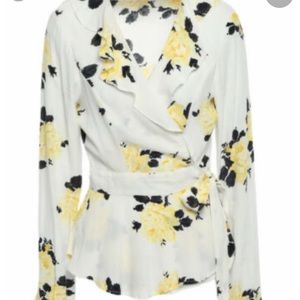 Ganni Wrap Blouse, Floral , Size 34 US 2
